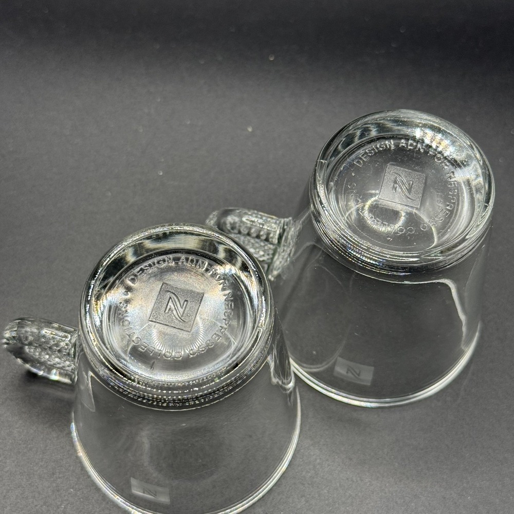 Nespresso Glass Collection Clear Demitasse Espresso Coffee Mug Cup Set of 2 - Picture 4 of 9
